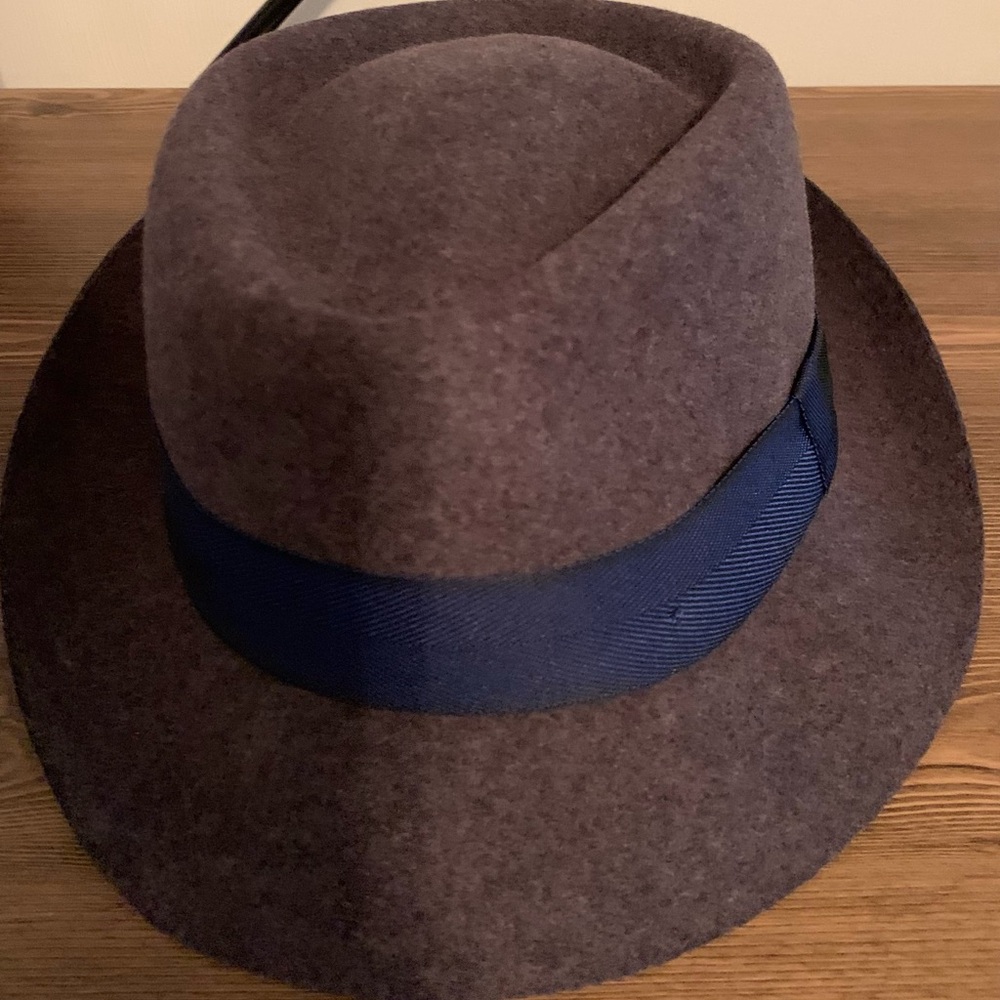 Men’s Elegancia Tropical Handmade Wool Hat in Blue Gray 
Size -XL